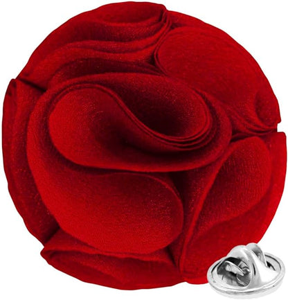 Vittorio Vico Unisex Rose Flower Lapel Pin - Suits You Sir - Red - 