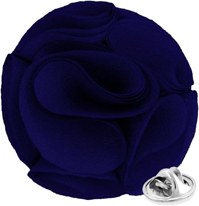 Vittorio Vico Unisex Rose Flower Lapel Pin - Suits You Sir - Royal Blue - 