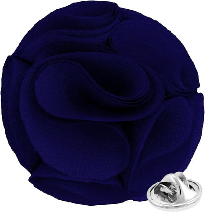 Vittorio Vico Unisex Rose Flower Lapel Pin - Suits You Sir - Royal Blue - 