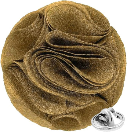 Vittorio Vico Unisex Rose Flower Lapel Pin - Suits You Sir - Tan - 