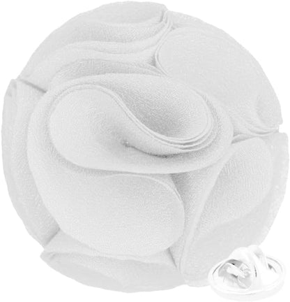Vittorio Vico Unisex Rose Flower Lapel Pin - Suits You Sir - White - 