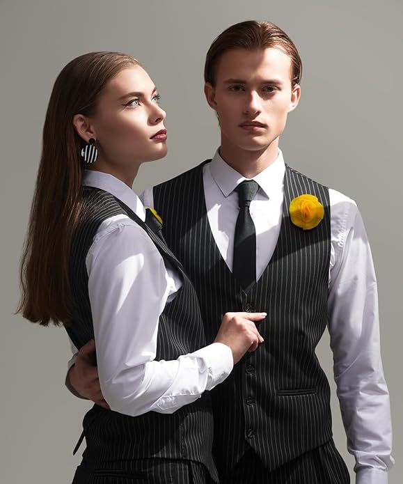 Vittorio Vico Unisex Rose Flower Lapel Pin - Suits You Sir - Yellow - 