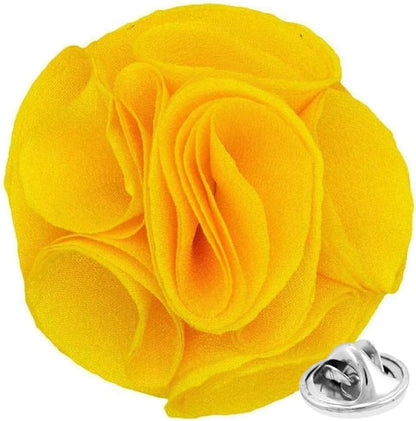Vittorio Vico Unisex Rose Flower Lapel Pin - Suits You Sir - Yellow - 