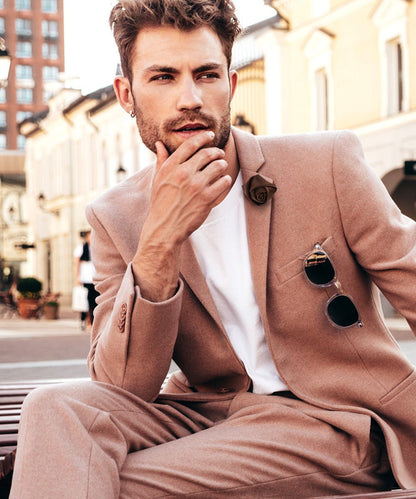 Vittorio Vico Unisex Satin Rose Bud Flower Lapel Pin - Suits You Sir - Brown - 