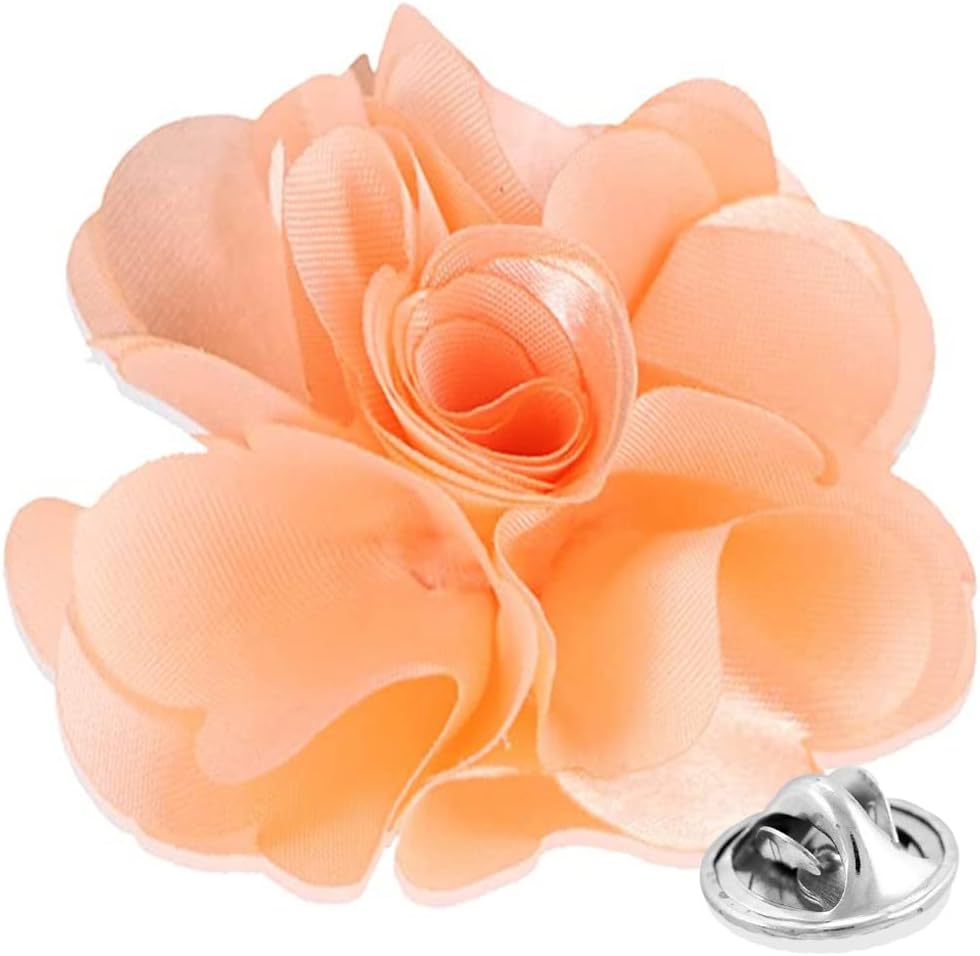 Vittorio Vico Unisex Satin Solid Flower Lapel Pin - Suits You Sir - Blush - 