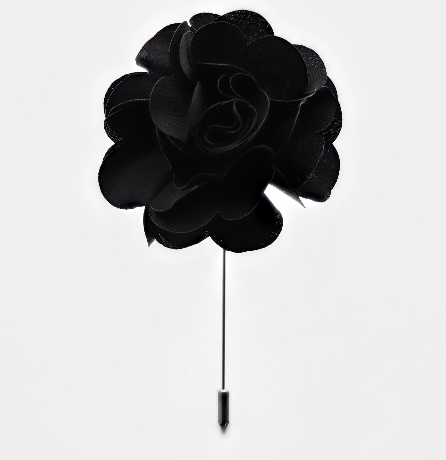 Vittorio Vico Unisex Satin Stick Flower Lapel Pin - Suits You Sir - Black - 