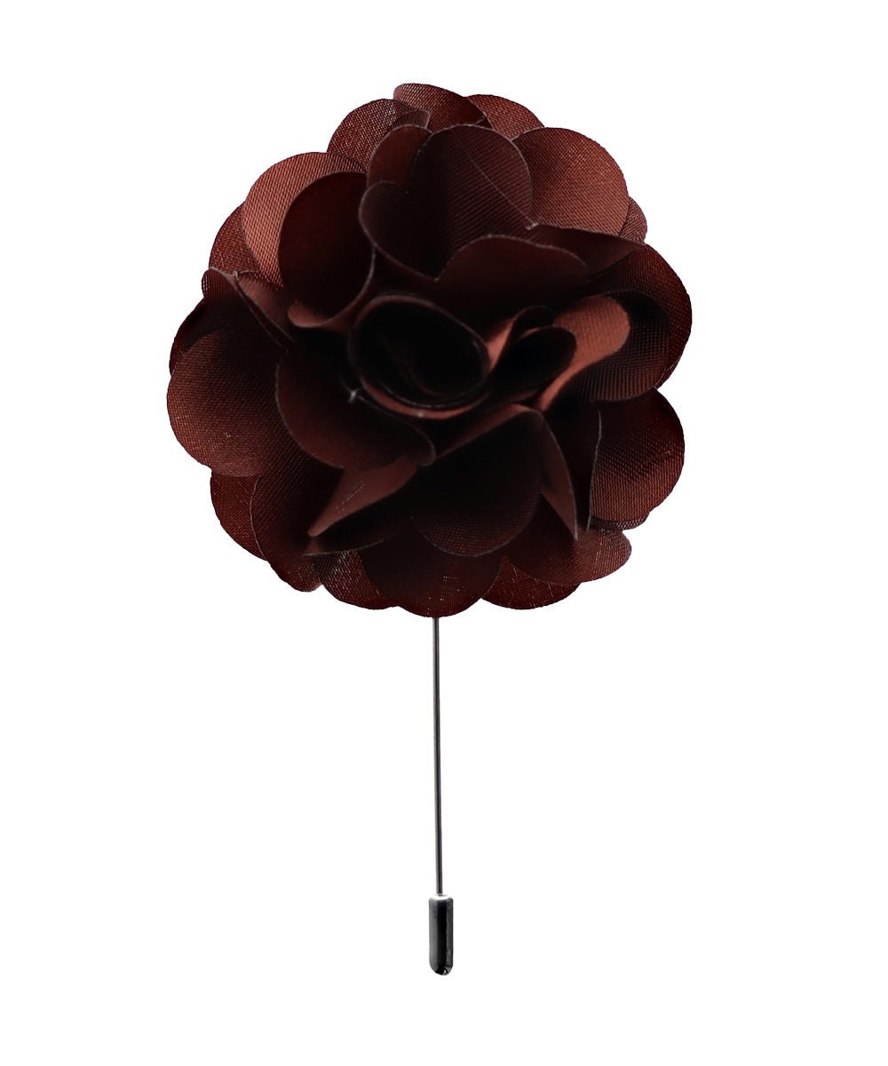 Vittorio Vico Unisex Satin Stick Flower Lapel Pin - Suits You Sir - Brown - 