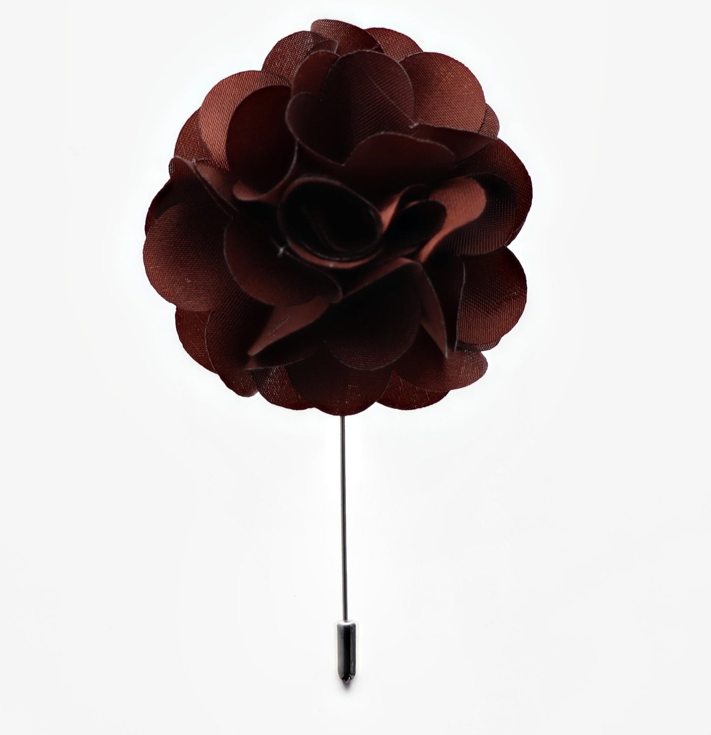 Vittorio Vico Unisex Satin Stick Flower Lapel Pin - Suits You Sir - Brown - 