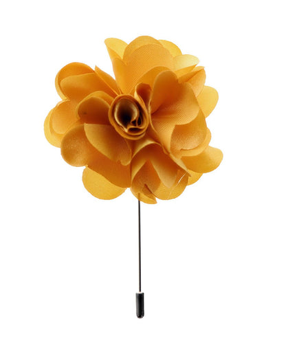 Vittorio Vico Unisex Satin Stick Flower Lapel Pin - Suits You Sir - Gold - 
