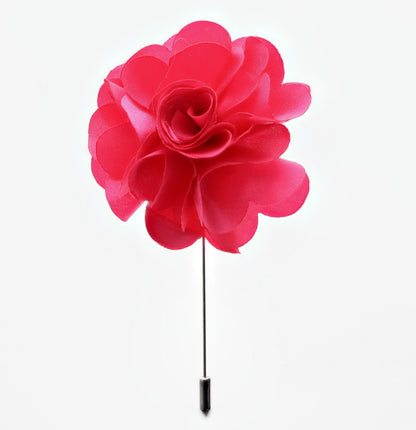 Vittorio Vico Unisex Satin Stick Flower Lapel Pin - Suits You Sir - Hot Pink - 