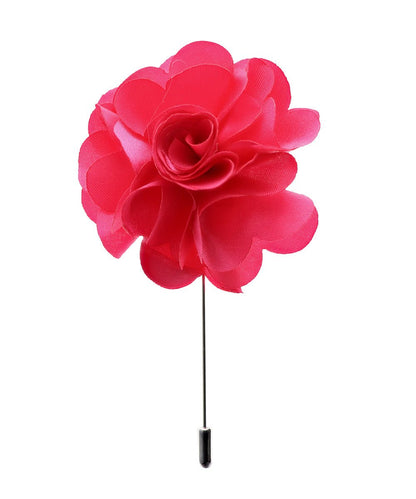 Vittorio Vico Unisex Satin Stick Flower Lapel Pin - Suits You Sir - Hot Pink - 