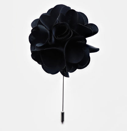 Vittorio Vico Unisex Satin Stick Flower Lapel Pin - Suits You Sir - Navy Blue - 