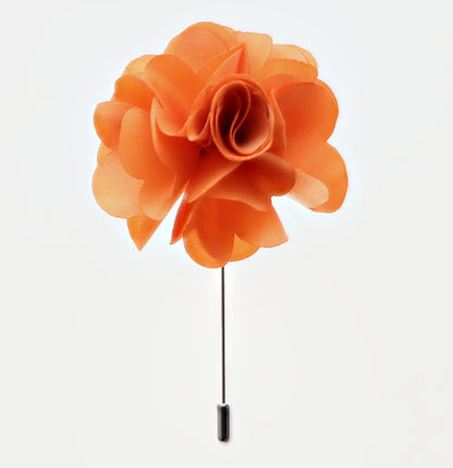 Vittorio Vico Unisex Satin Stick Flower Lapel Pin - Suits You Sir - Peach - 
