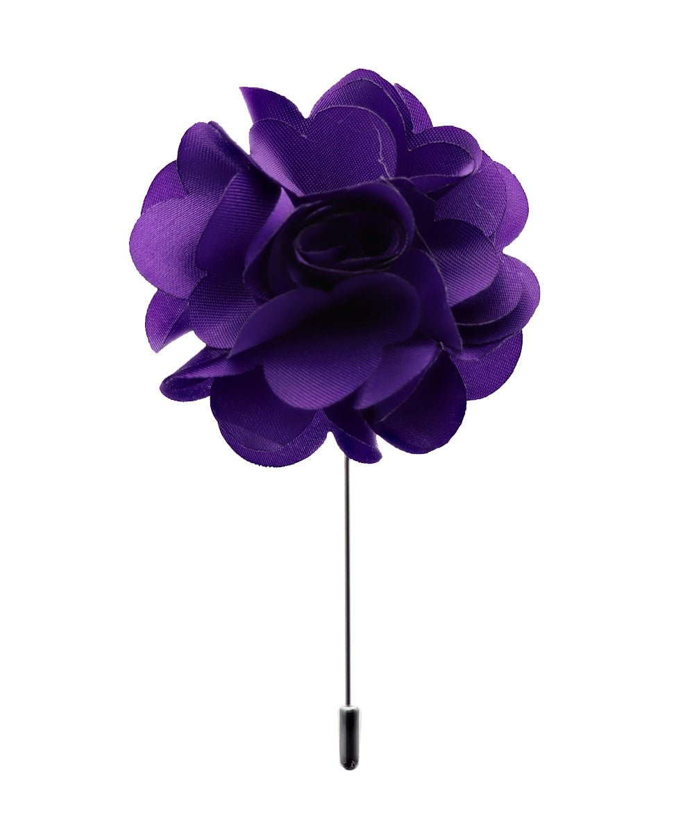 Vittorio Vico Unisex Satin Stick Flower Lapel Pin - Suits You Sir - Purple - 