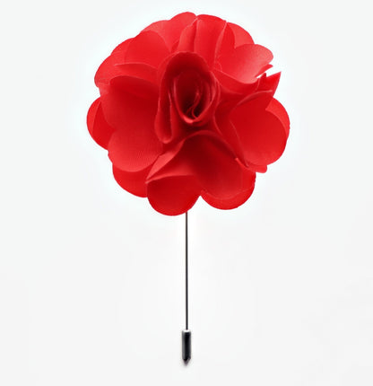 Vittorio Vico Unisex Satin Stick Flower Lapel Pin - Suits You Sir - Red - 