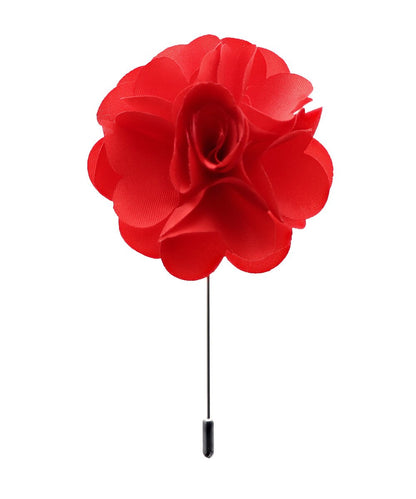 Vittorio Vico Unisex Satin Stick Flower Lapel Pin - Suits You Sir - Red - 