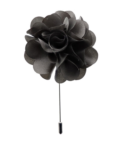 Vittorio Vico Unisex Satin Stick Flower Lapel Pin - Suits You Sir - Silver Gray - 