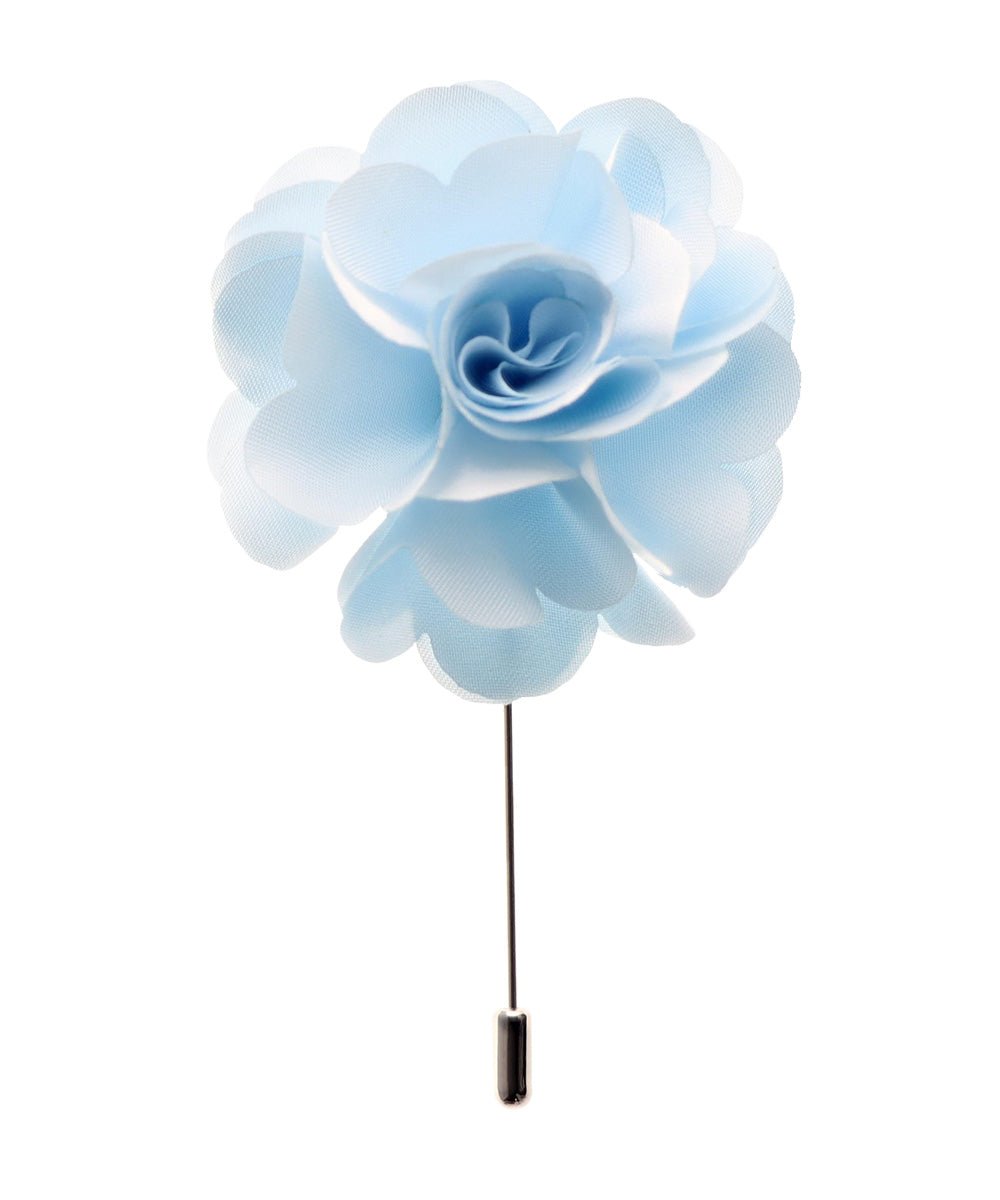 Vittorio Vico Unisex Satin Stick Flower Lapel Pin - Suits You Sir - Sky Blue - 