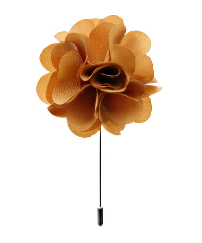 Vittorio Vico Unisex Satin Stick Flower Lapel Pin - Suits You Sir - Tan - 