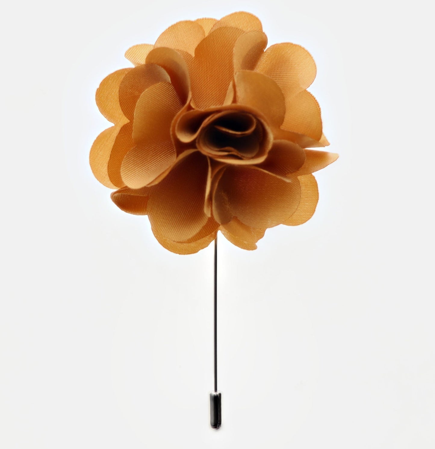 Vittorio Vico Unisex Satin Stick Flower Lapel Pin - Suits You Sir - Tan - 