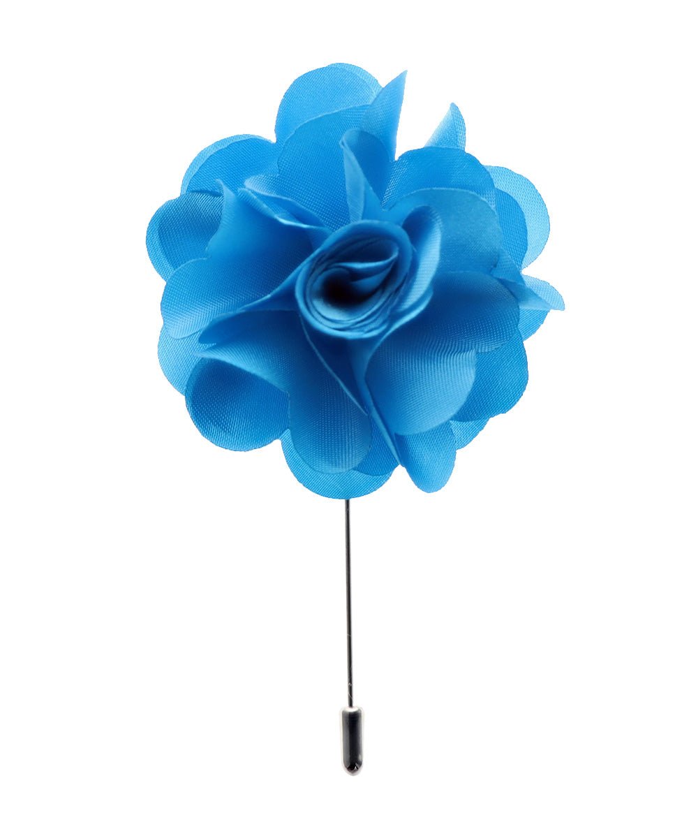 Vittorio Vico Unisex Satin Stick Flower Lapel Pin - Suits You Sir - Turquoise - 