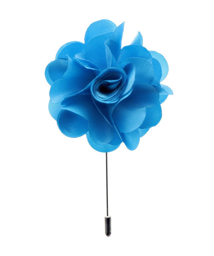 Vittorio Vico Unisex Satin Stick Flower Lapel Pin - Suits You Sir - Turquoise - 