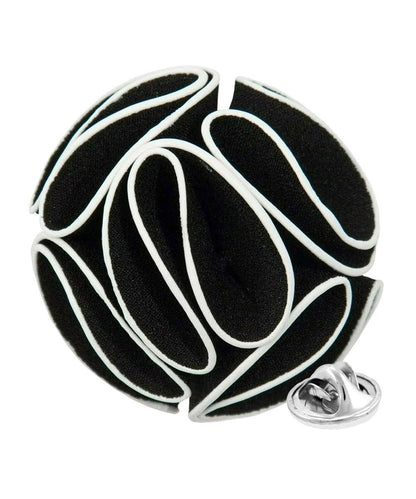 Vittorio Vico Unisex Trim Rose Flower Lapel Pin - Suits You Sir - Black - 