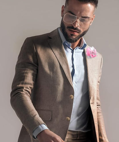 Vittorio Vico Unisex Two Tone Satin Flower Lapel Pin - Suits You Sir - Pink and Light Silver - 