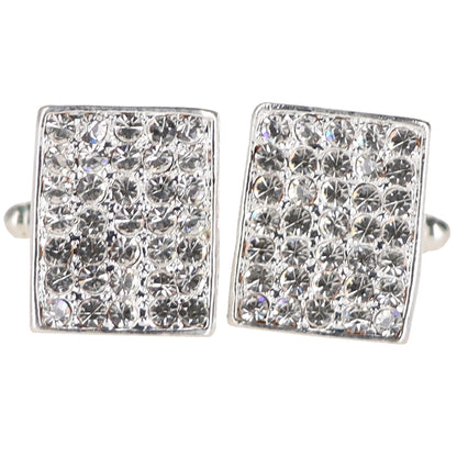 Vittorio Vico Very Fine Cufflinks (90xx Series) - Suits You Sir - Clear and Silver - 