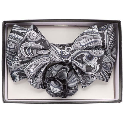 Vittorio Farina XL Bow Tie, Pocket Square & Flower Lapel Pin - XL2121 - Classy Cufflinks