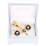 Vittorio Vico Religious Cufflink & Tie Bar Set in Gift Box