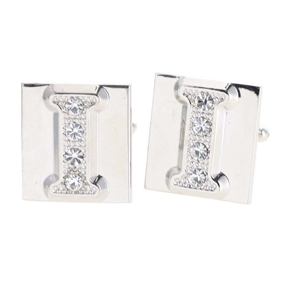 Vittorio Vico Rhinestone Initial Cufflinks in Gift Box