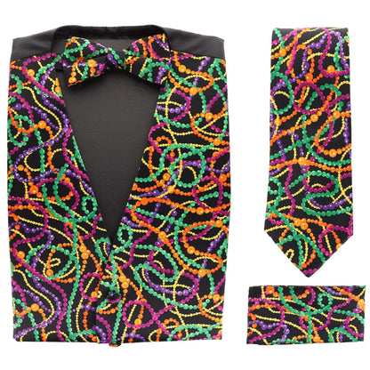 Vittorio Farina Mardi Gras FULL Vest Set by Classy Cufflinks - VEST-MARDIGRAS4-S - Classy Cufflinks